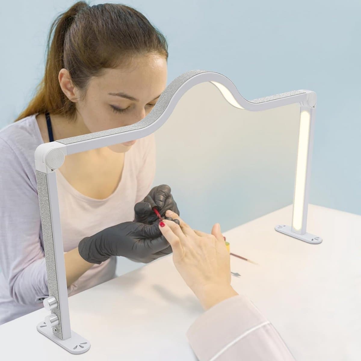 Halvemaanlicht Tafellamp - Nagel LED Lamp - Schoonheidswerk - Instelbare Kleurtemperatuur - 80 cm Breed - Wit