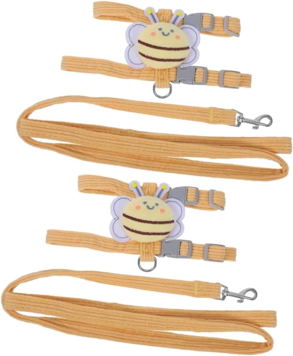 Huisdieren Harnas - Puppy Vestje - Buiten Wandelen - Lichtgewicht Nylon - 2x2 stuks - Geel