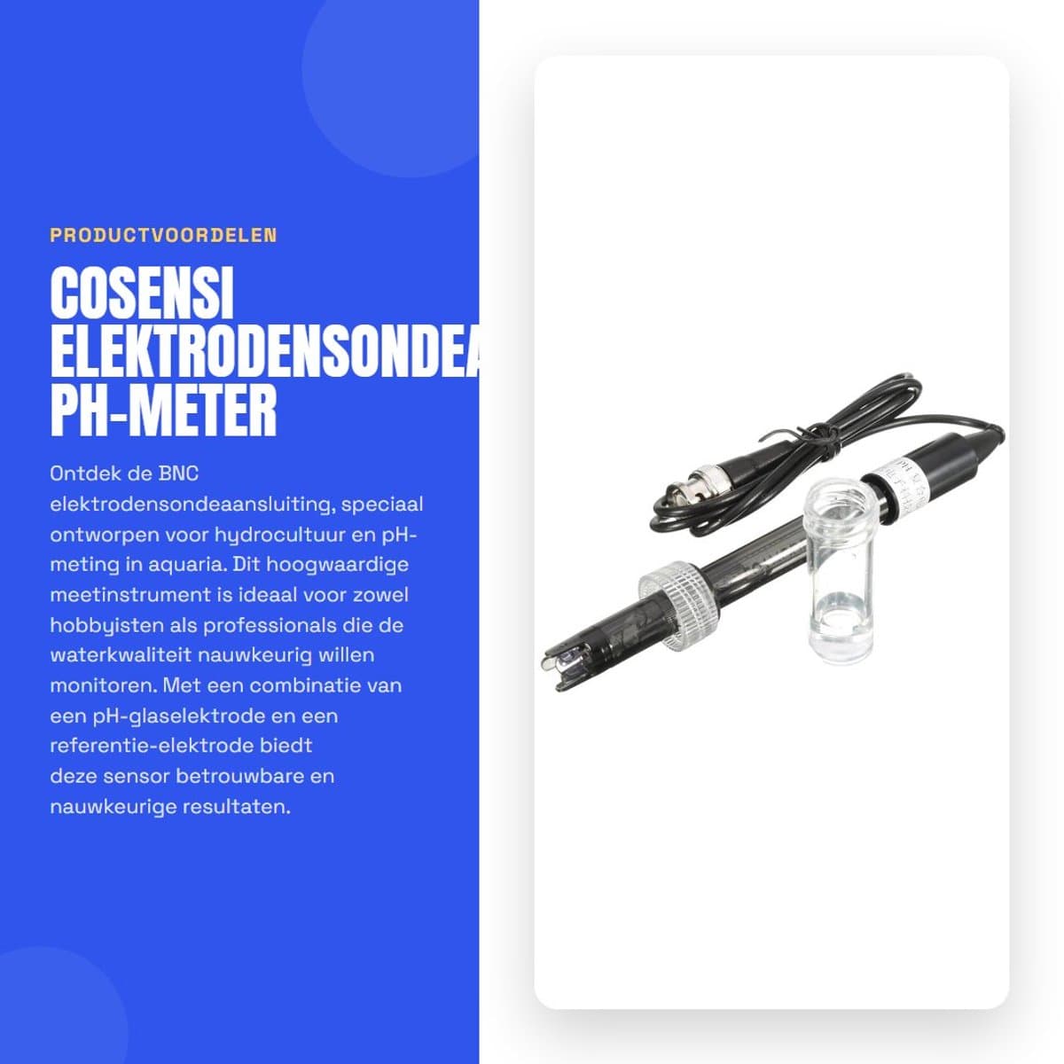 Dailygoods - Elektrodensondeaansluiting - pH-Meter - Voor Hydrocultuur - 22,4 x 9,2 x 3,8 cm - Aquariumcontroller - Hoogwaardige pH-meting - Gesch...