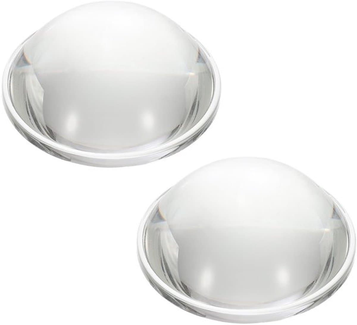 Diameter 57mm Platte convexe lenzen 2 stuks Hoogte 24mm Borosilicaatglas Hoge optische convexe condensatorlens met rand voor zaklamp Koplamp Auto Fiets Koplamp Helder 3,5mm