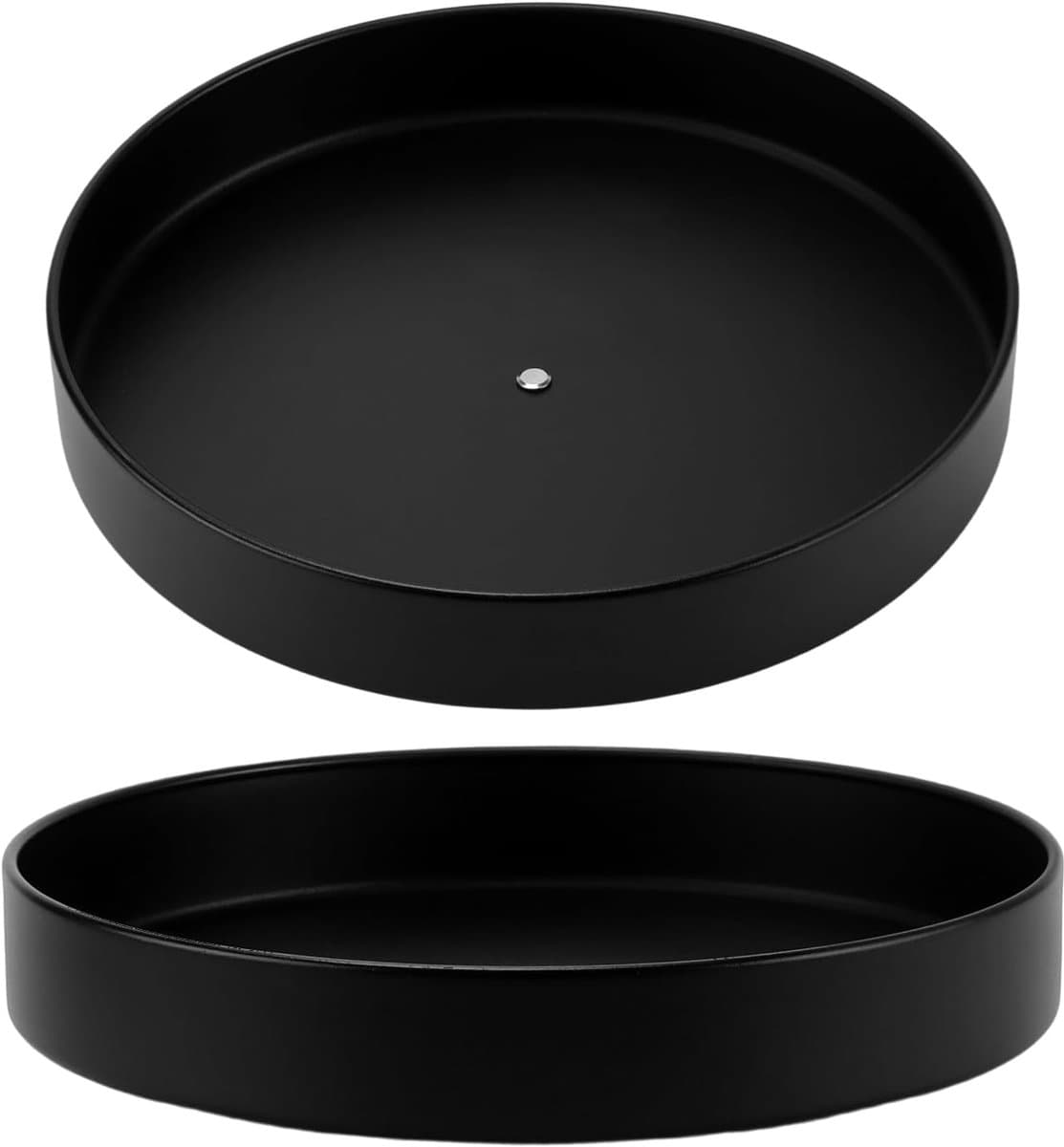 Set van 2 Draaibare Organizers - Carbon Staal - 30 x 6 cm - Zwart - Draaischijf - Koelkast - Draaischijf voor Keuken en Kast