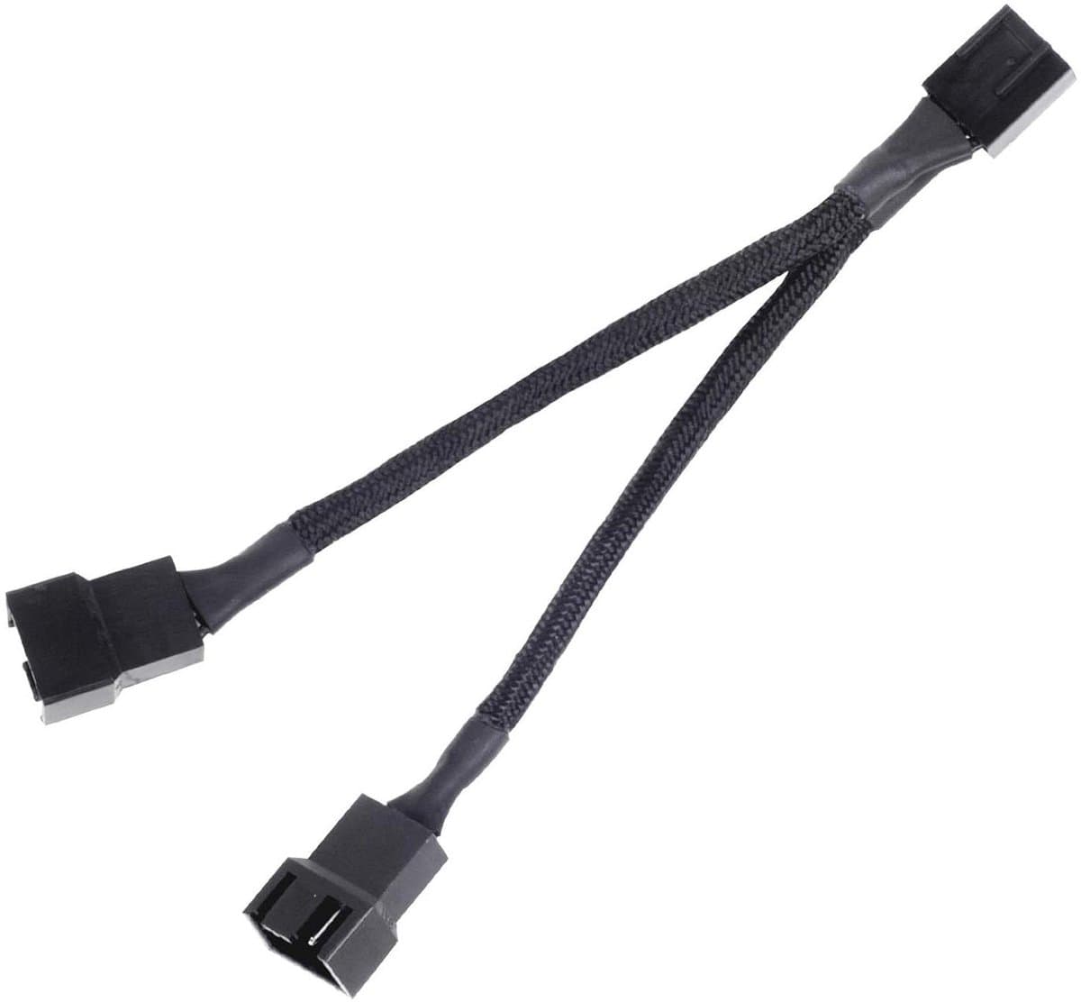 PWM Ventilator Splitter Kabel 10 cm voor 2 Ventilatoren - Zwart
