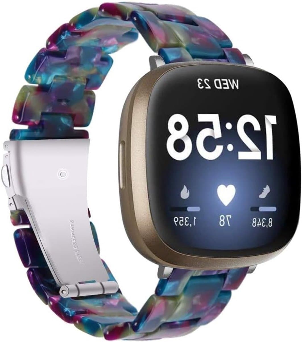 Verstelbare Resin Vervangband voor Fitbit Versa 4 en Sense 2 - Comfortabele en Duurzame Horlogeband met Stijlvolle Ontwerpen