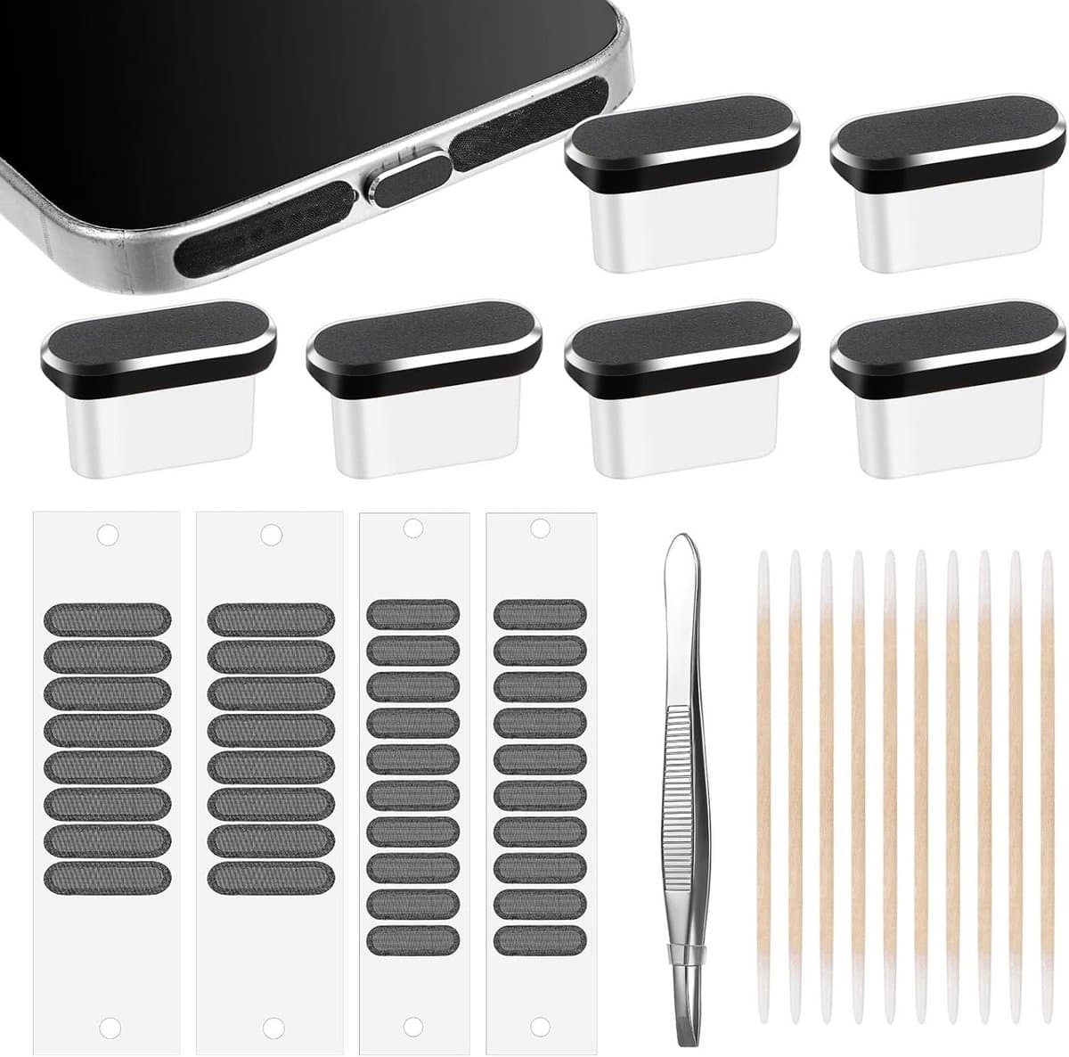 22-delige Set USB-C Stofbescherming en Reinigingsgereedschap voor Smartphones en Tablets