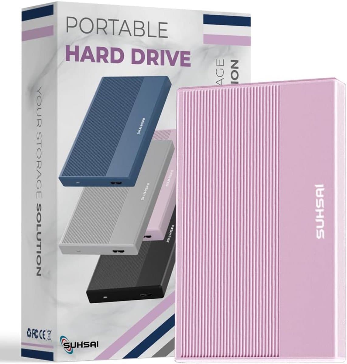 Draagbare Externe Harde Schijf 320GB USB 3.0 Opslag voor PC, Laptop, Mac & Gameconsoles (Roze)