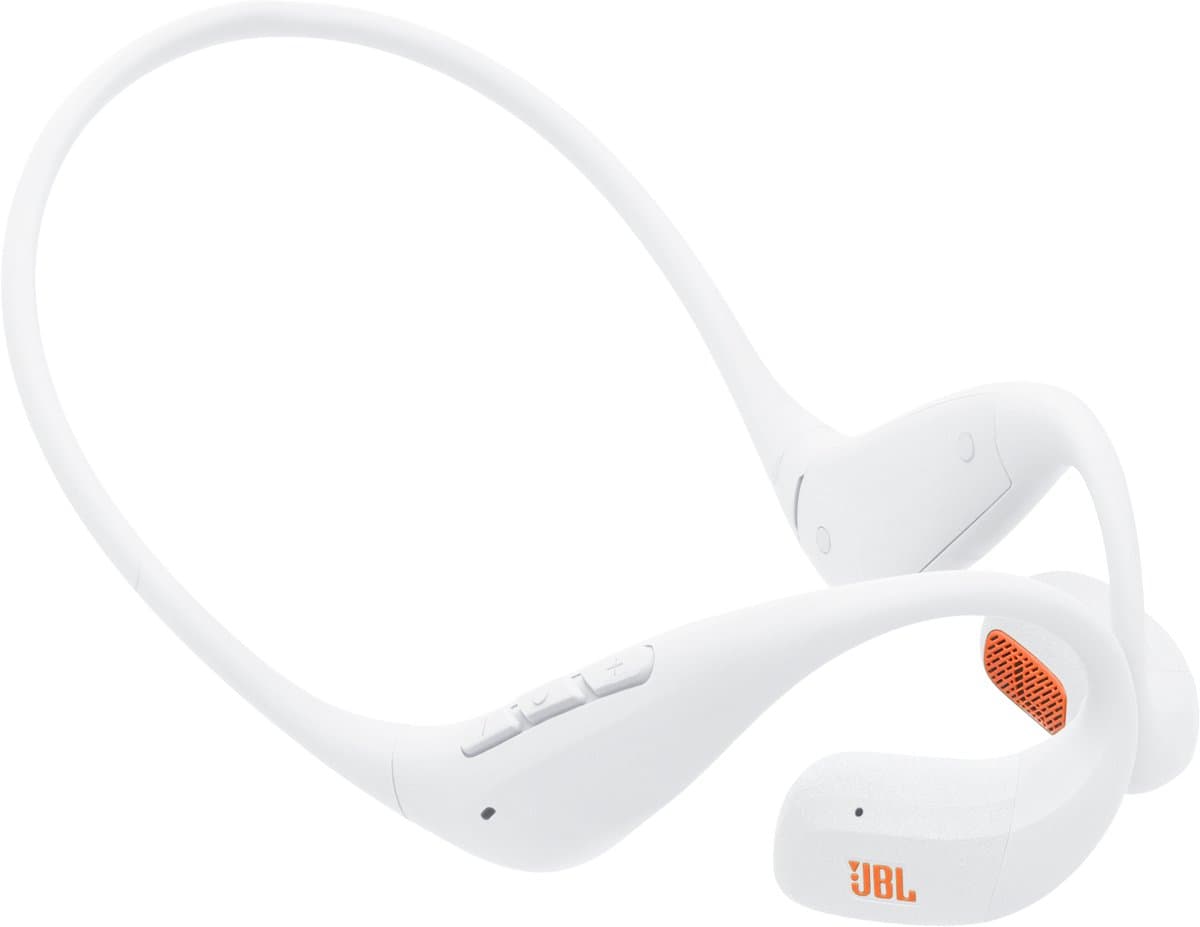 JBL Endurance Pace - Draadloze Open Ear Oortjes met Nekband - Sport Oordopjes - Bluetooth - Hardlopen - 10 uur - IP68 - Wit