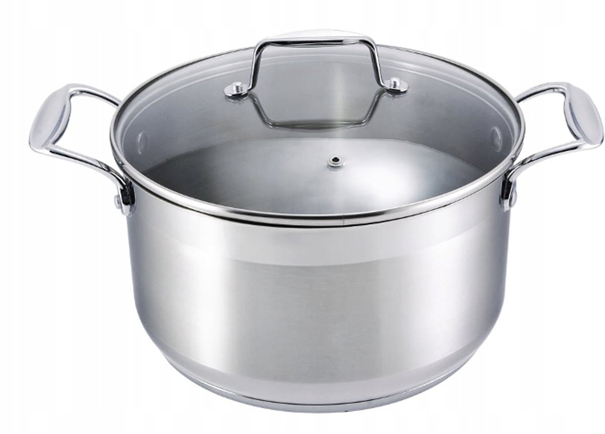 RVS Kookpan 20cm 3.4L met Glazen Deksel - Inductie Geschikt
