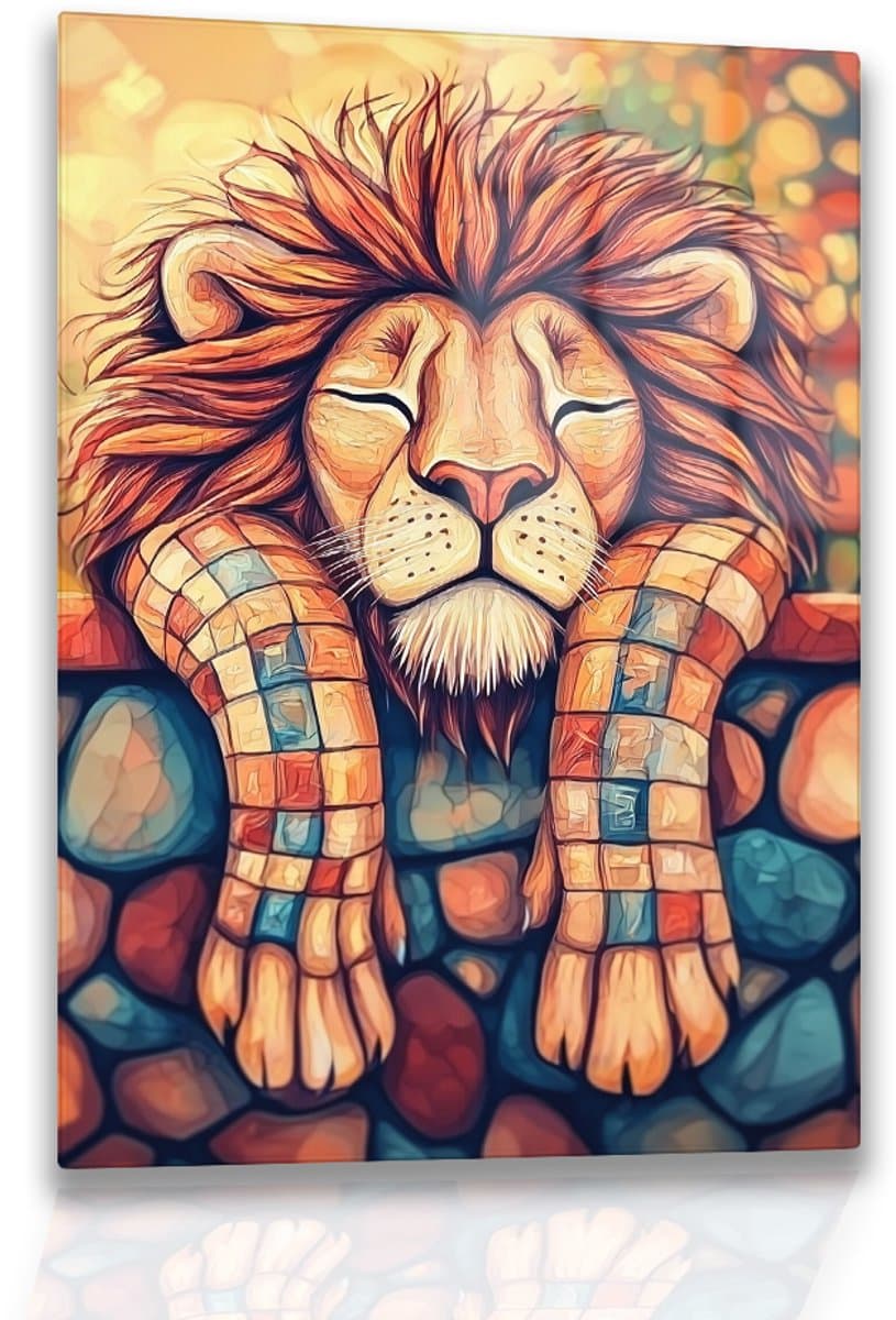 Leeuw wanddecoratie – plexiglas – acrylglas – 30x45 cm