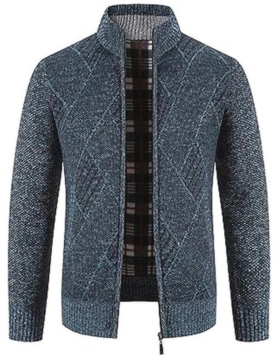 Casual Gebreid Vest voor Heren met Hoge Kraag en Volledige Rits - Warme Truien voor Herfst en Winter