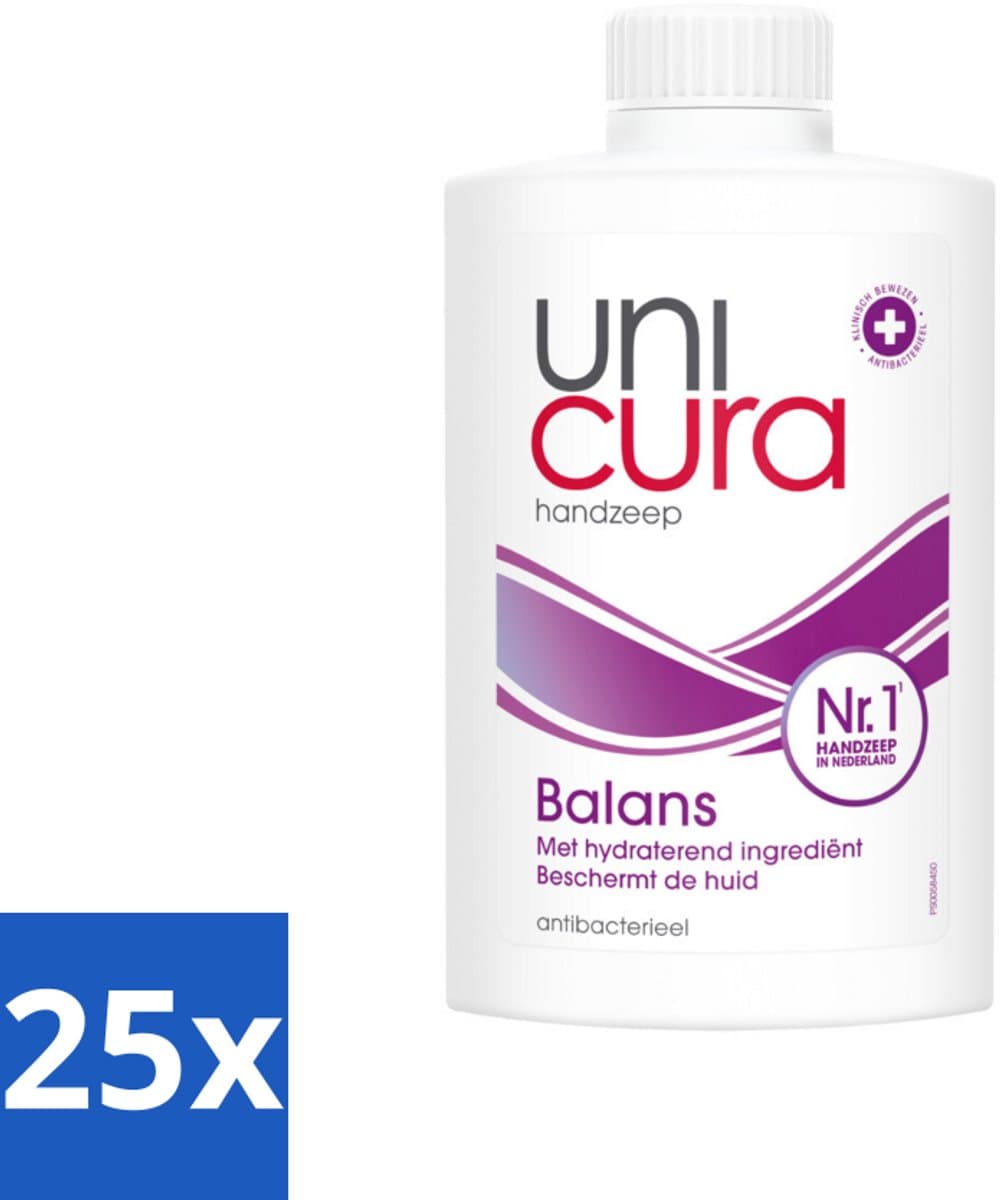 Unicura – Vloeibare Zeep Navulling – Balans – 250 ml - Bulkverpakking - 25 stuks