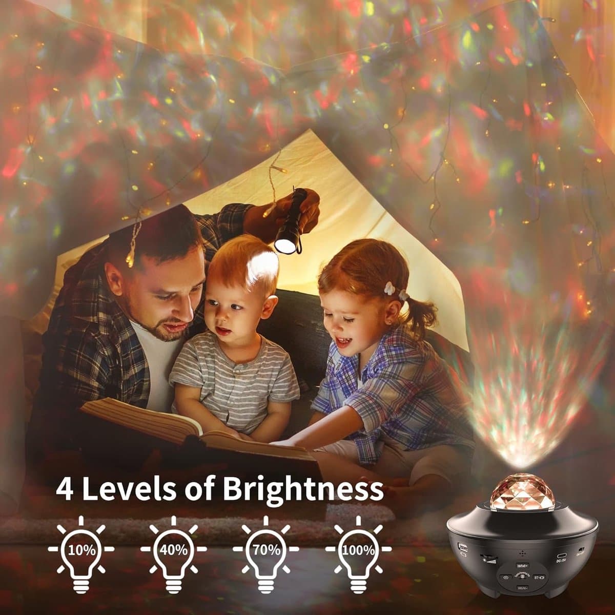 Multifunctionele Bluetooth Sterrenhemel-Projector – Nachtlampje & Galaxy Light