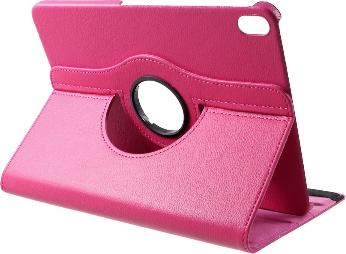 Peachy Lederen Litchi Grain hoes draaibaar standaard geschikt voor iPad Pro 11-inch 2018 - Roze