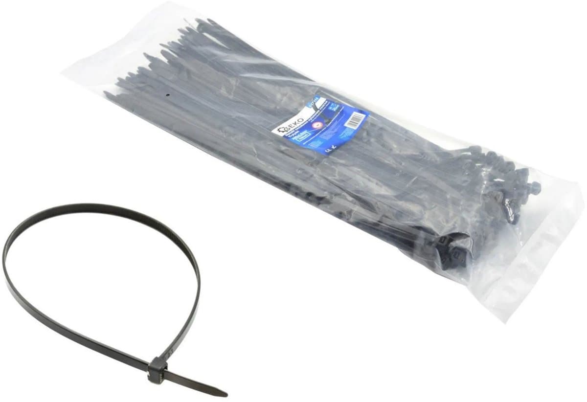 GEKO Nylon kabelbinders - UV-bestendig - 350 mm - Zwart - 50 stuks