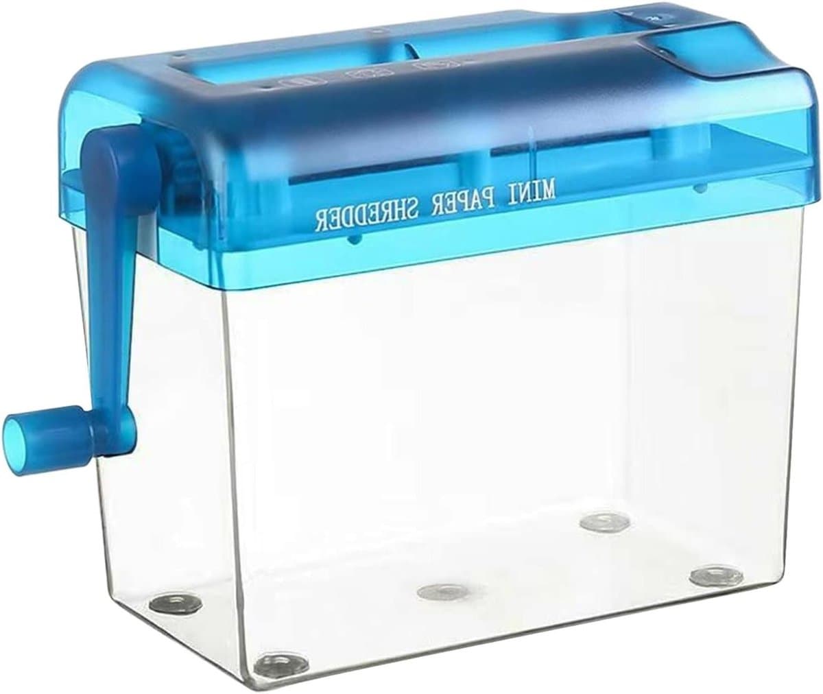 Papierversnipperaar - Snijgereedschap Documenten - Privacy Beschermen - Handmatige Bediening - 15.5 x 10 x 15.5 cm - Blauw