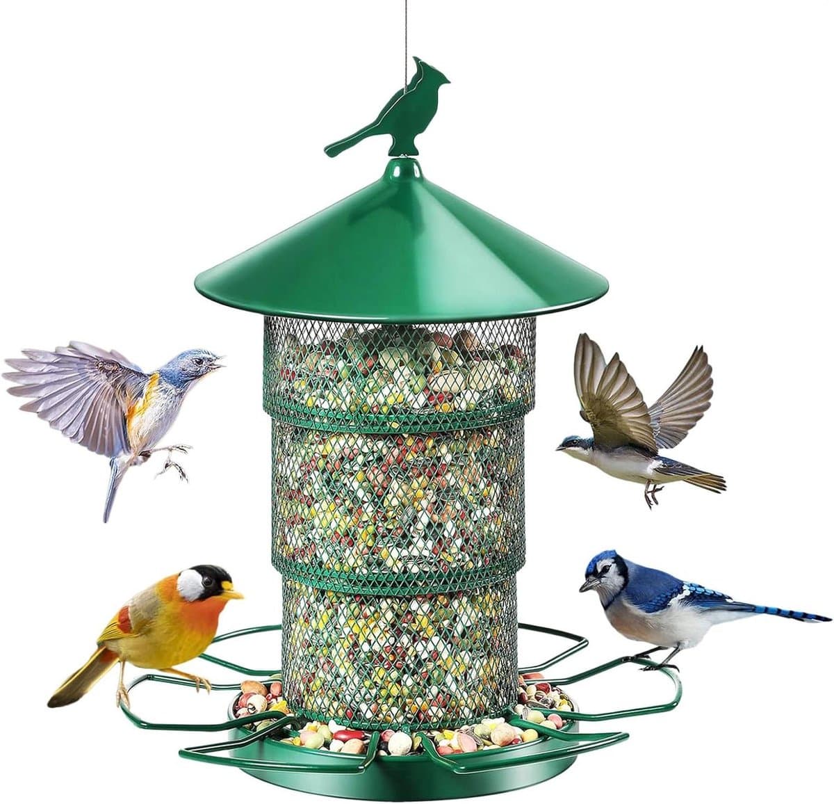 Vogelvoederstation - Voederdispenser Vogels - Vogels Voeren - Anti-Eekhoorn Ontwerp - 22 x 22 x 16 cm