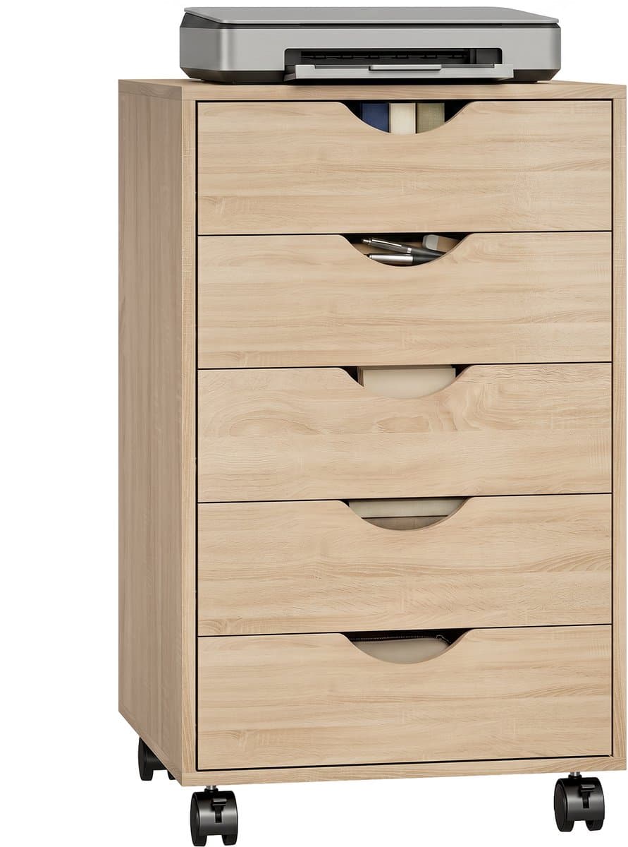 HOMCOM archiefkast - MDF - 40x40x67cm - Eikenhout
