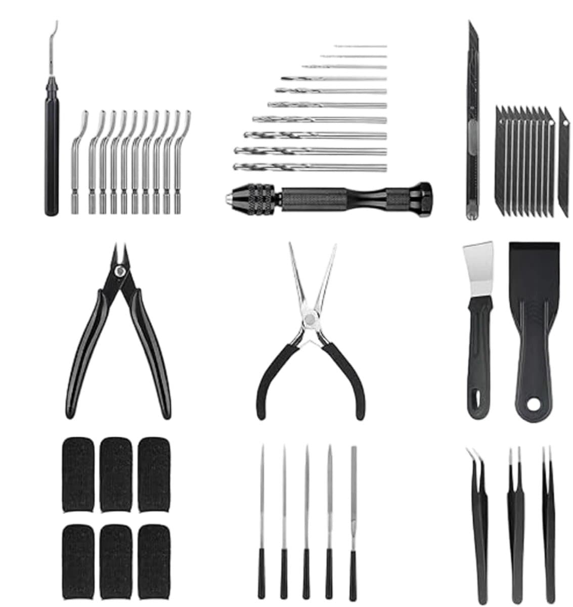 3D Printer Gereedschap - Nabewerking Kit - Model Verfijnen - 62 Delige Set - 20 cm Pakket - Metaal
