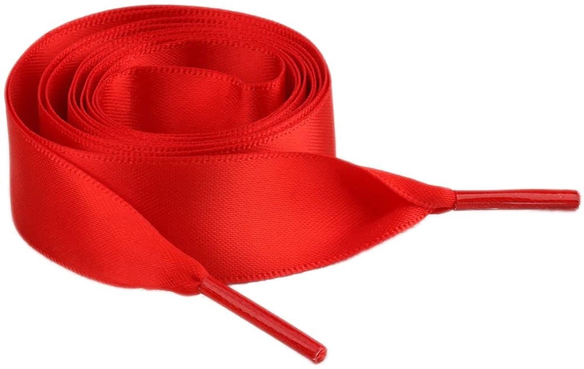 Dailygoods- Schoenveters 100 cm - 2 Paar Satijnen Veters - Universele Platte Veters - Scheurvaste Veters - Veters voor Canvas Schoenen - Breedte 2 cm
