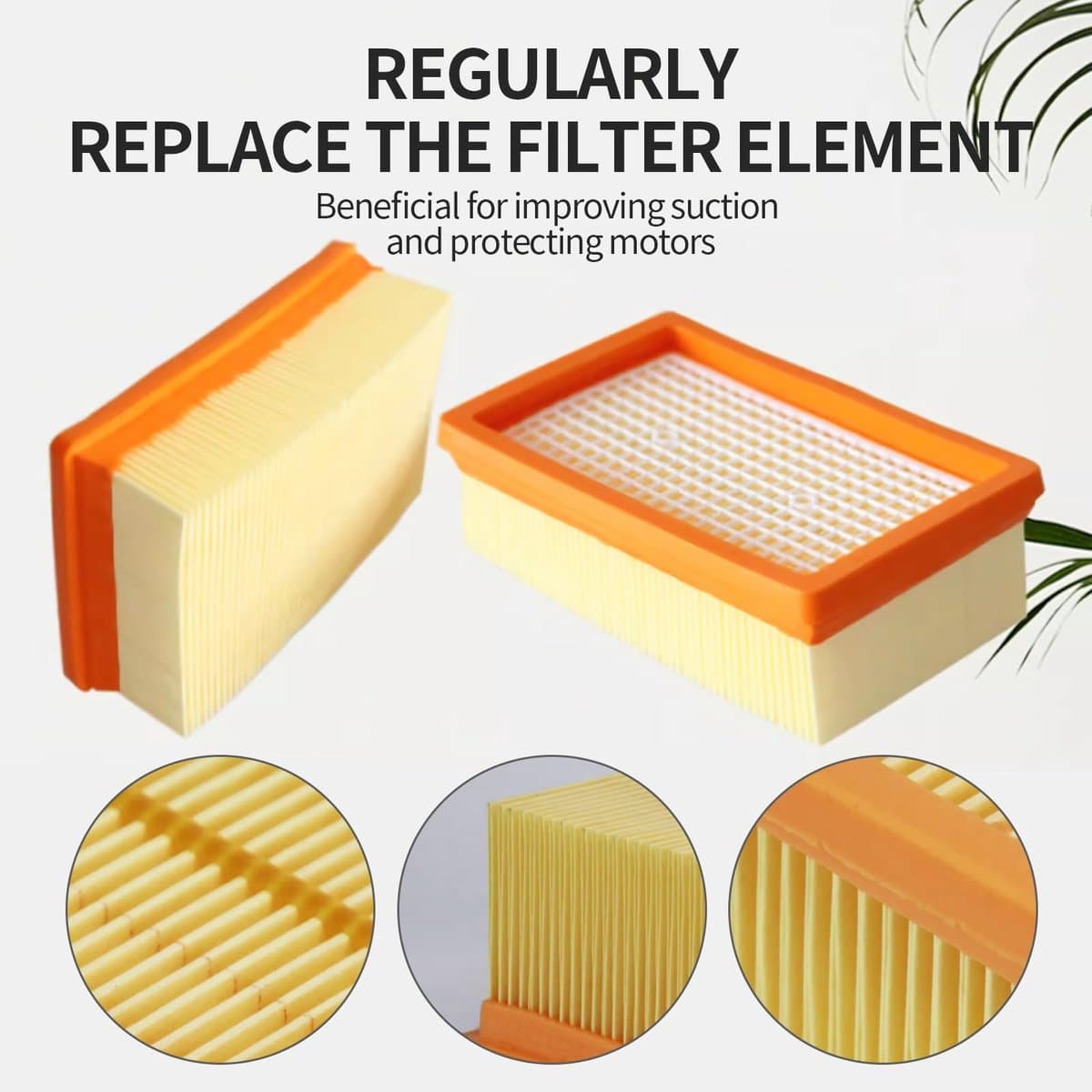 Dailygoods- Stofzuigerfilters 3 Stuks - HEPA Filter - Plat Vouwfilter - Compatibel met Kärcher WD4, WD5, WD6 - Voor MV4, MV5, MV6 - Verlengt levensduur stofzuiger - Stofzuigerzakken