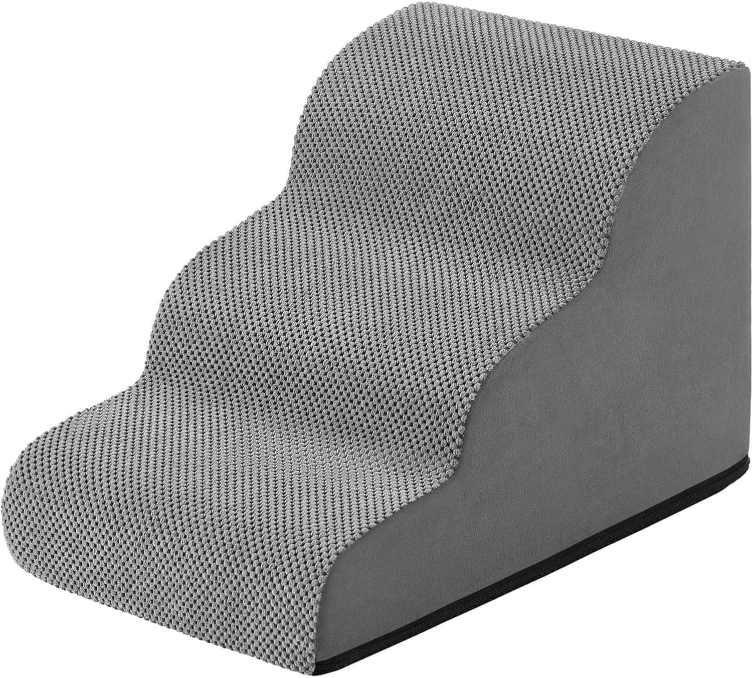 Klarven® Hondentrap Leigrijs - Hondentrapje voor Kleine Honden - Hondentrapje voor Honden - Afneembare Wasbare Hoes - Antislip