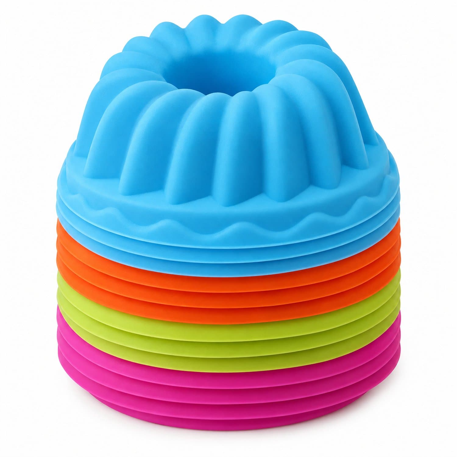 BukkitBow - 12 Cakevormpjes - Mini Springvorm - 12 Siliconen Vormpjes - Cakevorm / Bakvorm / Decoratie Vorm - 12 Stuks
