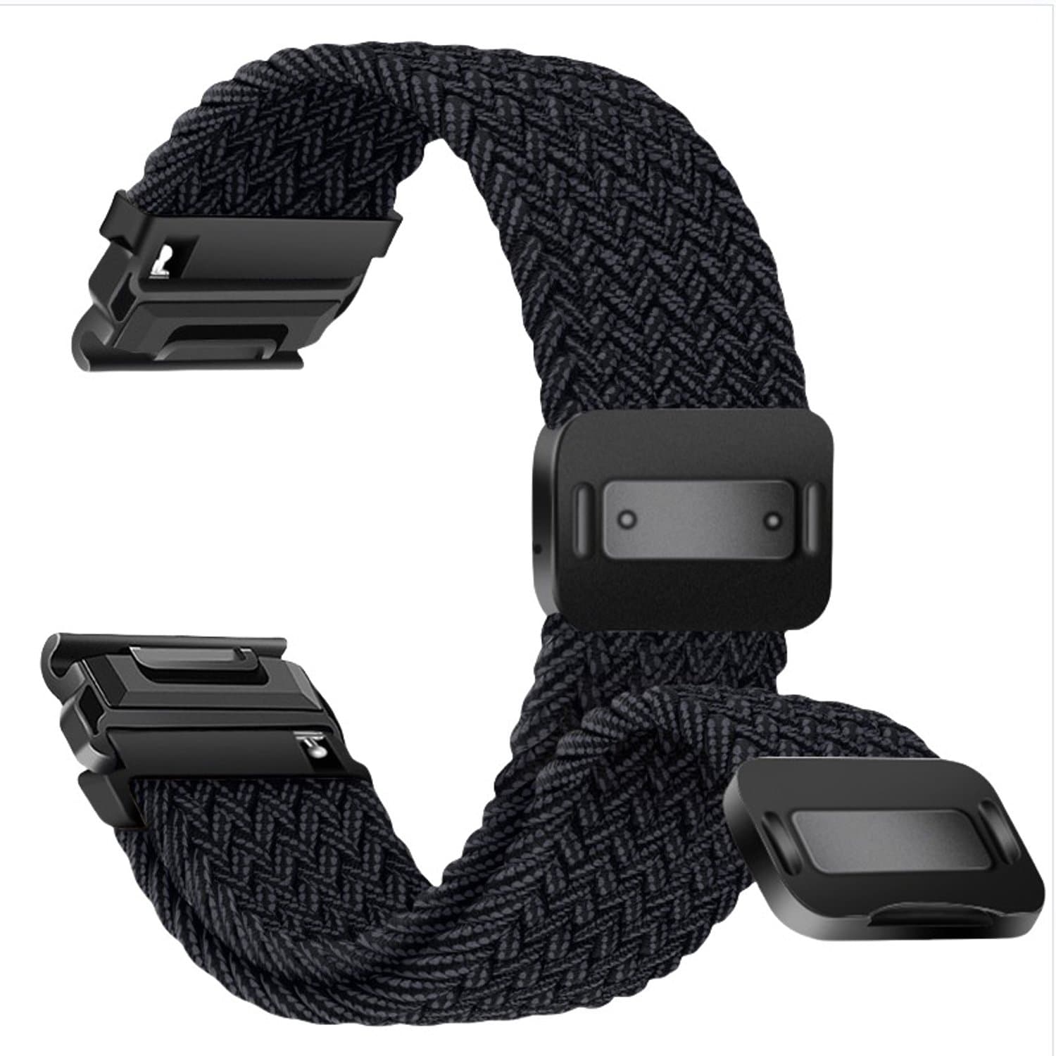 Snelontgrendelings magnetische gesp elastische nylon gevlochten band compatibel met Garmin Fenix-serie