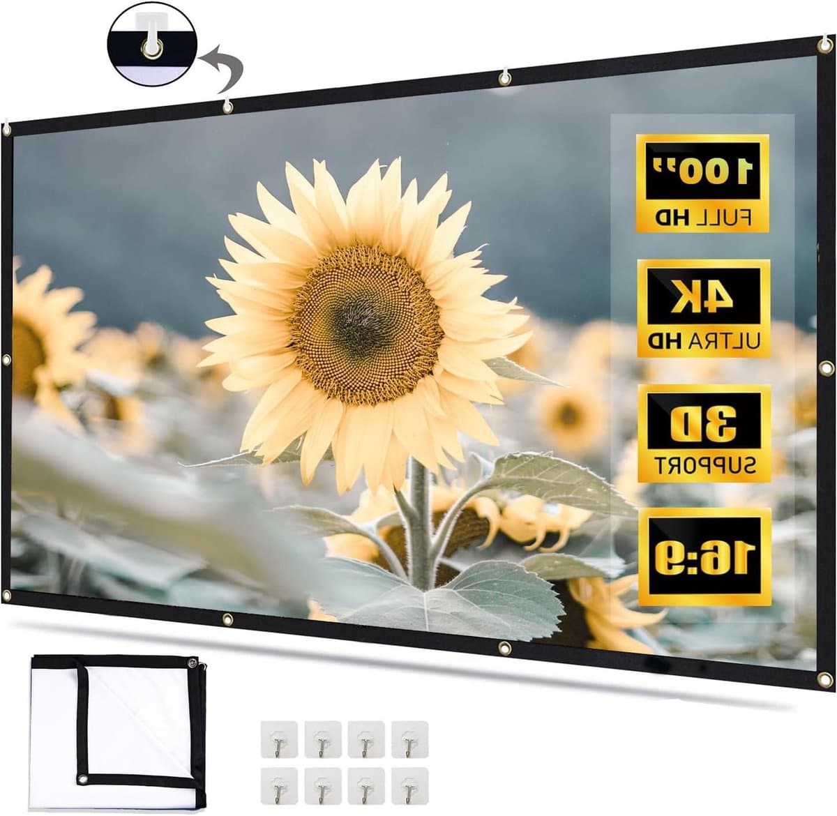 Projectorscherm - Beamerdoek - Home Cinema - Kreukvrij Materiaal - 100 Inch - Wit