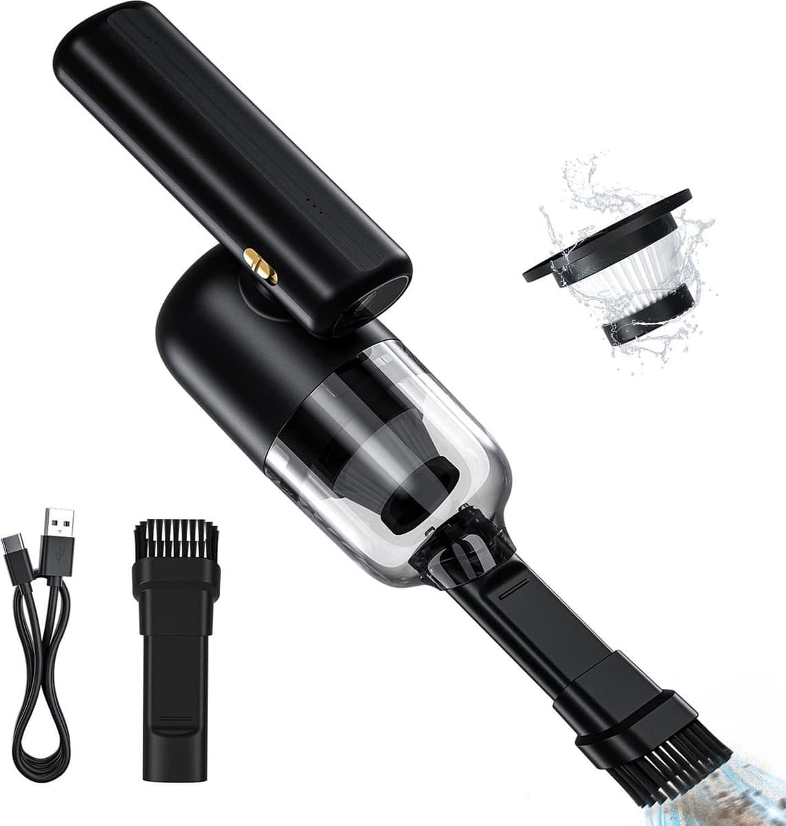 Handstofzuiger 6000Pa met LED-licht en 4000mAh Oplaadbare Stofzuiger - Draagbare Autostofzuiger Opvouwbaar 180 Graden - voor Autostoelen-Thuis-Dierenhaar