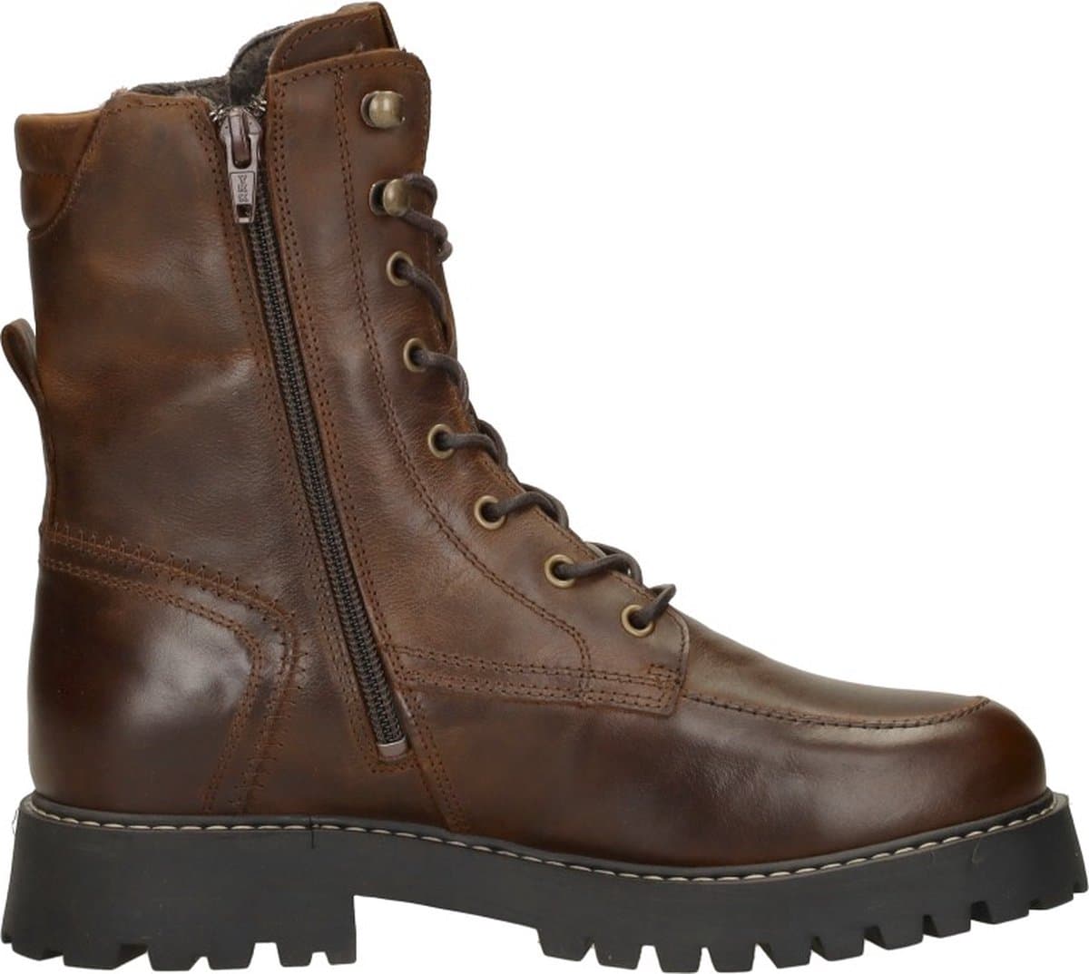 Palpa Stela Veterschoenen Hoog - Cognac - Maat 42