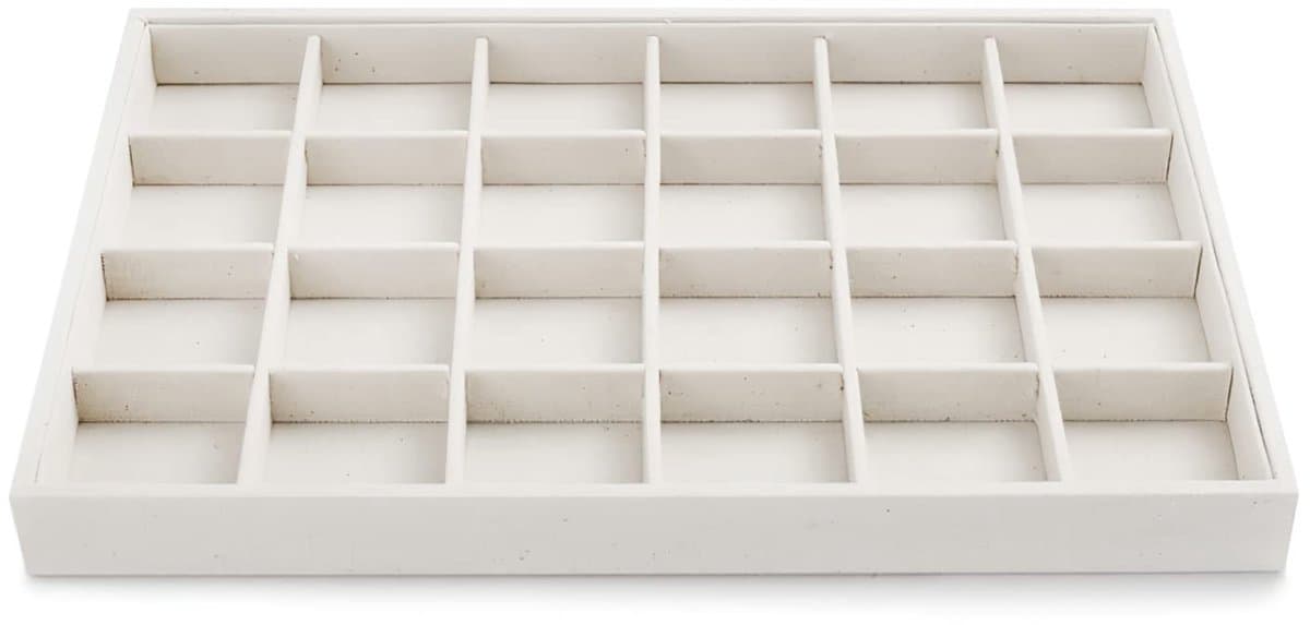 Dailygoods- Sieradentablet stapelbaar - Sieraden organizer - Sieradenopberging lade - 24 vakken - Hoogwaardig houtcomposiet - Fluwelen afwerking - Sieradenorganizer