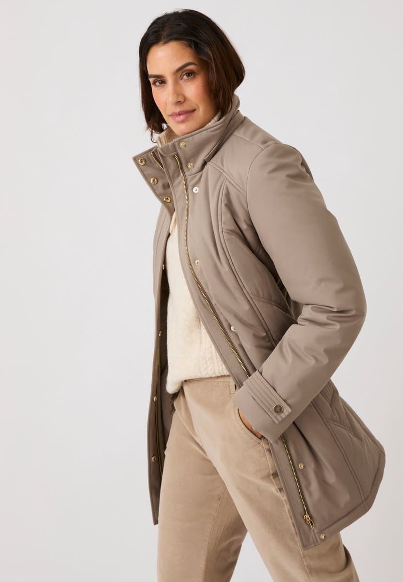 Damart - Thermolactyl gewatteerde parka - Dames - Grijs - 46-48 (L)