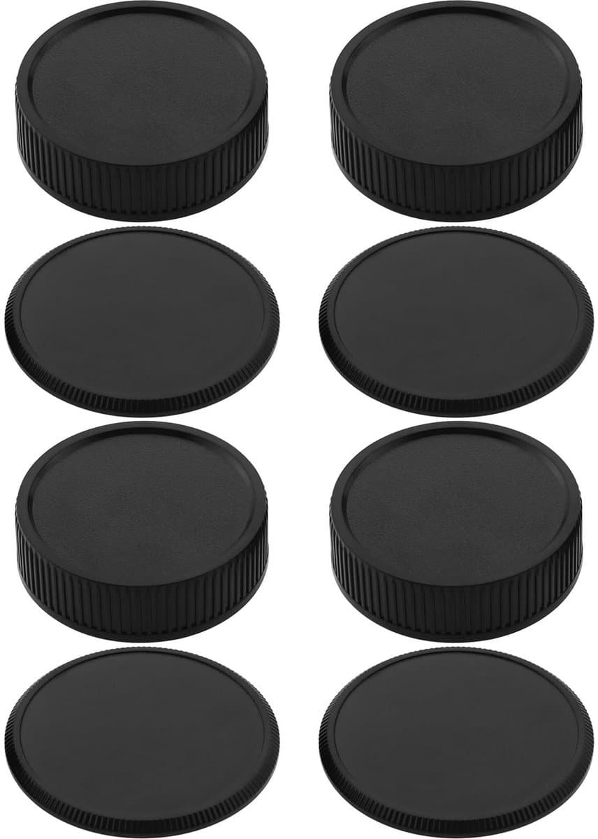 Dailygoody - Body Cap Camera Achter Cap - Stofdicht en Krasbestendig - Zwart - Geschikt voor M42 Lens - 4 Sets - Perfecte Bescherming voor Je Camera