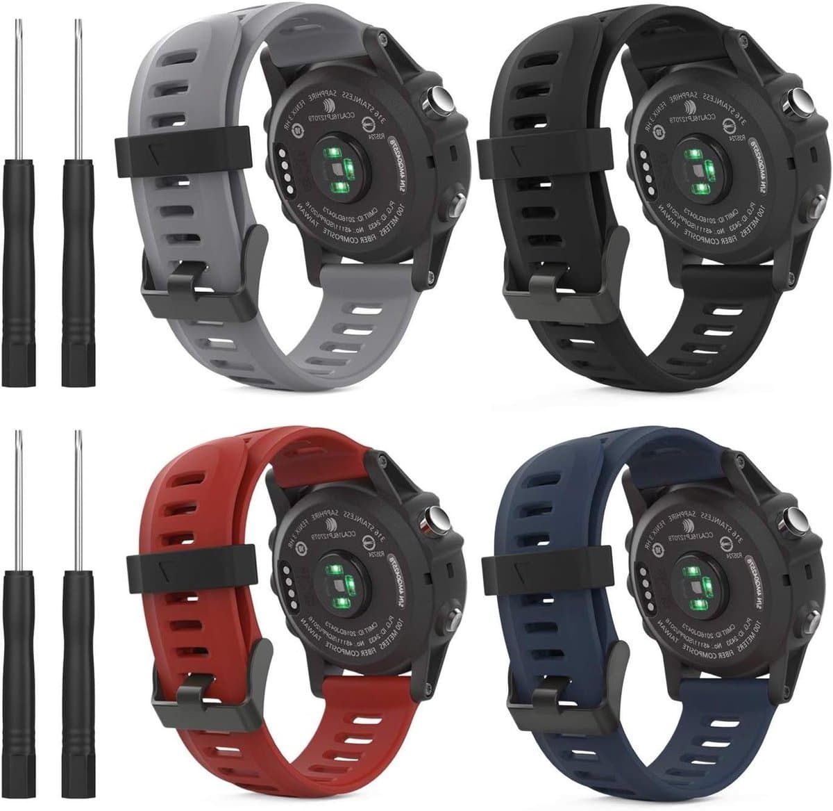 Zachte Siliconen Vervangband voor Garmin Fenix 3/3 HR, Sportieve Polsband voor Fenix 5X/5X Plus/Tactix Charlie/Descent Mk1/Quatix 3, Ideaal voor Sport en Activiteiten