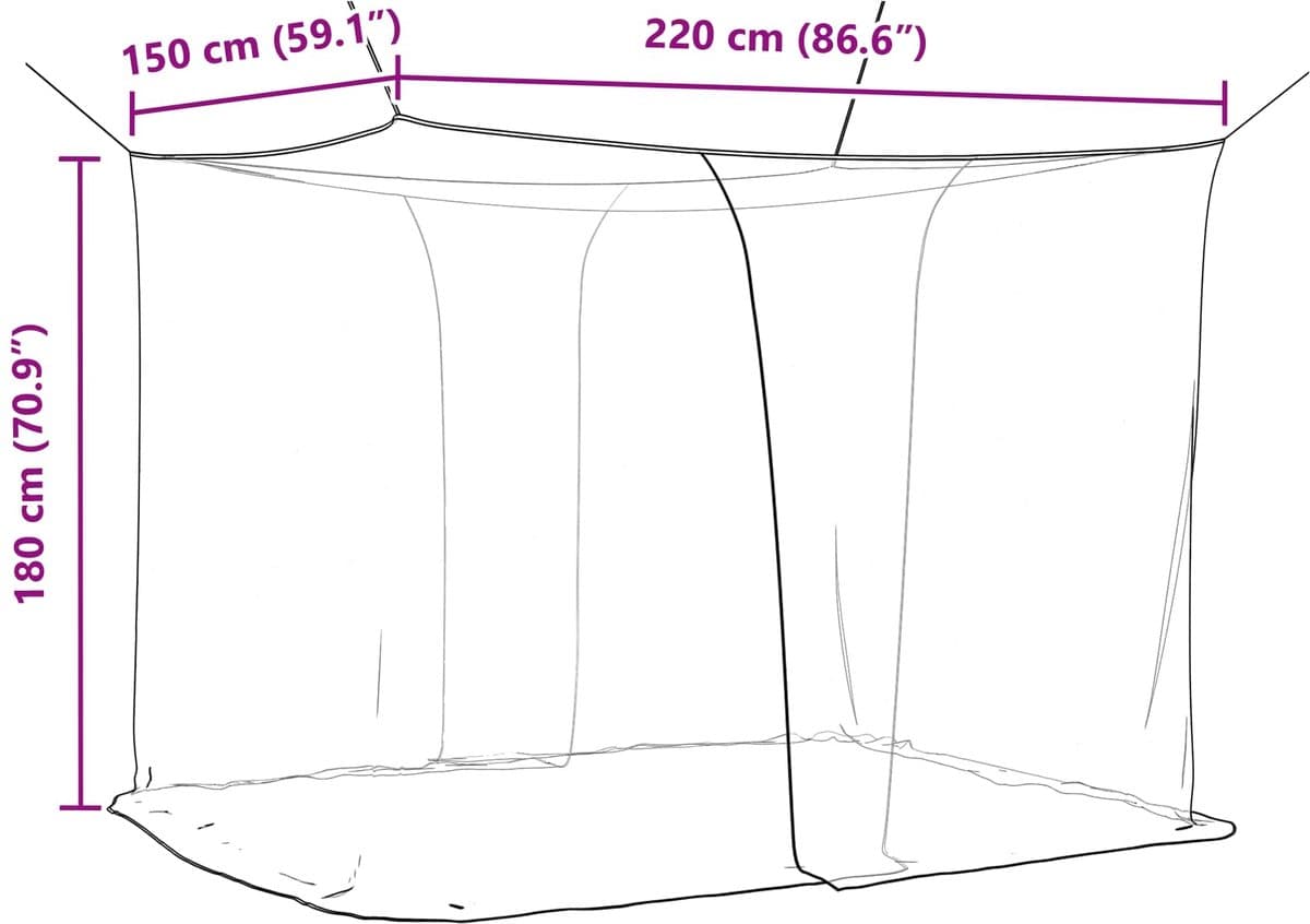 vidaXL - Muggennet - voor - Bed - 156 - Mesh - 3 - pcs - Zwart - Polyester