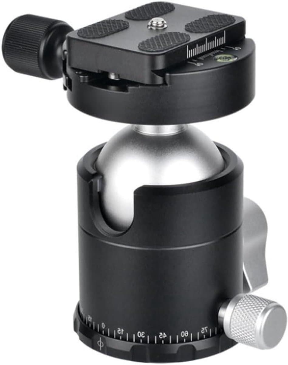 Statief Balhoofd - Aluminium Kogelkop - Panoramische Fotografie - Precisie Waterpas - 44 mm Bal - Zilver