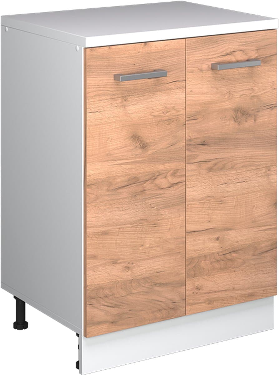 Vicco Uitbreidingskast Rion, Goudkleurig Eiken/Wit, 60 x 46 cm zonder schuine kant met 2 deuren