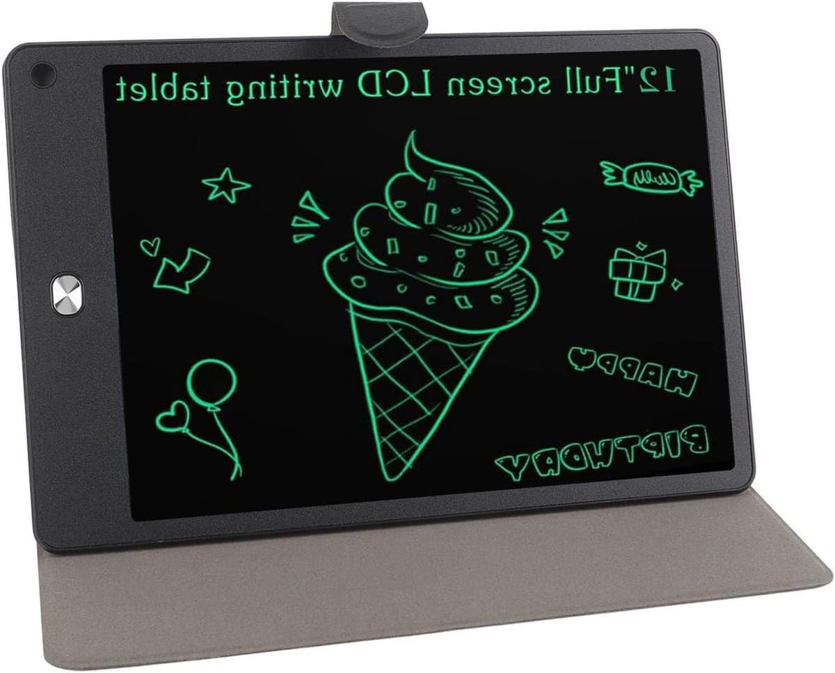 LCD Schrijftablet - Tekentablet Notitieblok - Leren en Tekenen - Oogvriendelijk Scherm - 12 Inch - Zwart