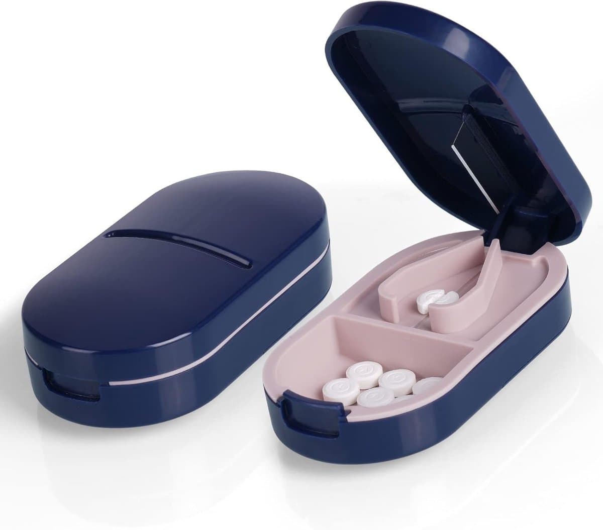Tablet Cutter voor Kleine en Grote Pillen - Draagbare Pillensplitser en Dispenser voor Ouderen, Kinderen en Huisdieren - Ideaal voor Thuis en Reizen