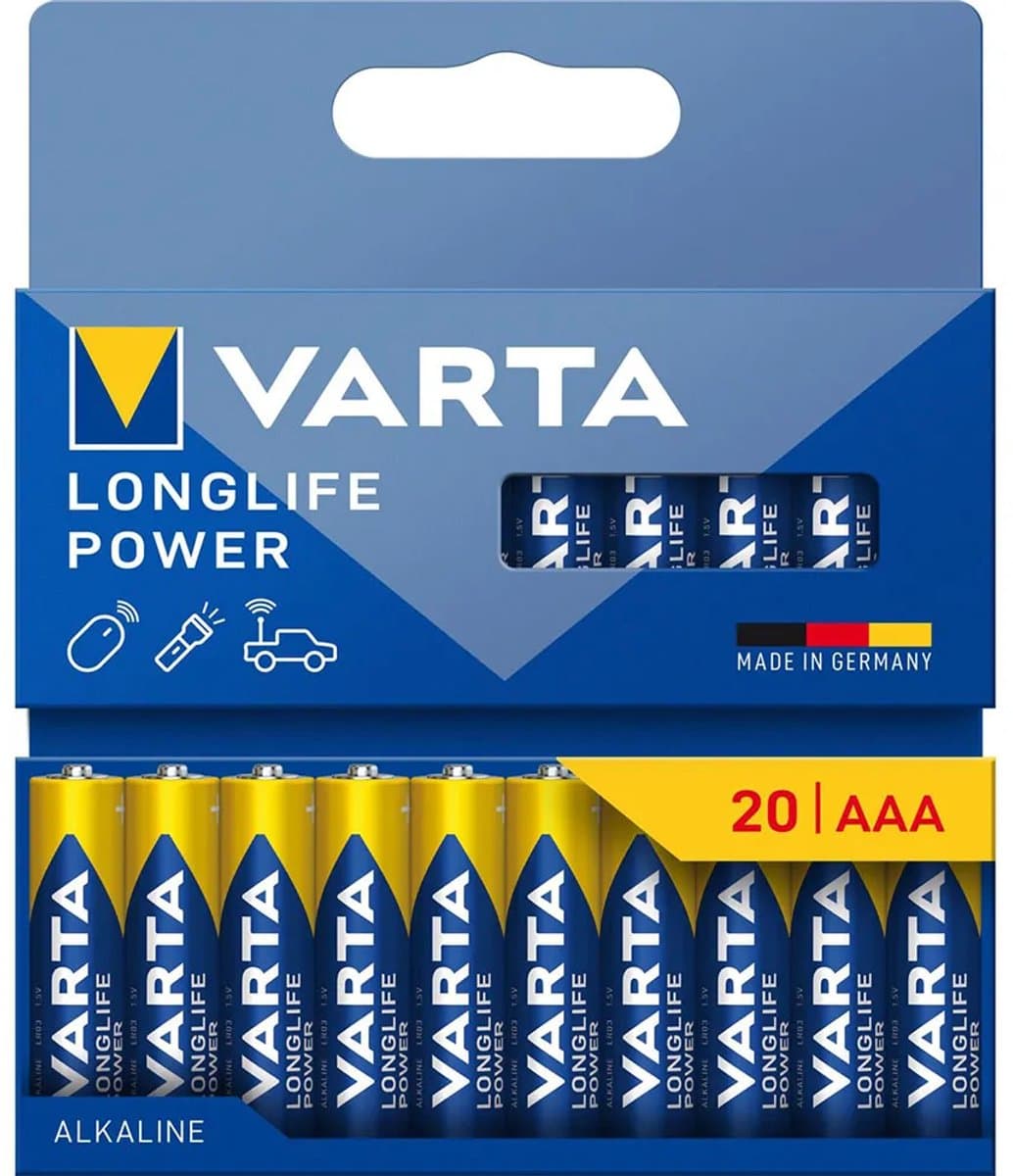 VARTA 20x AAA Batterij - Alkaline Longlife Power - Energy - 1,5V