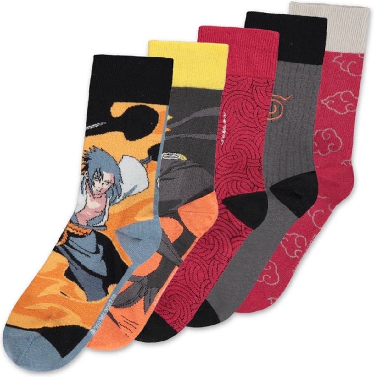 Naruto Naruto Shippuden set van 5 Unisex Sokken - meerkleurig - EU 35-38