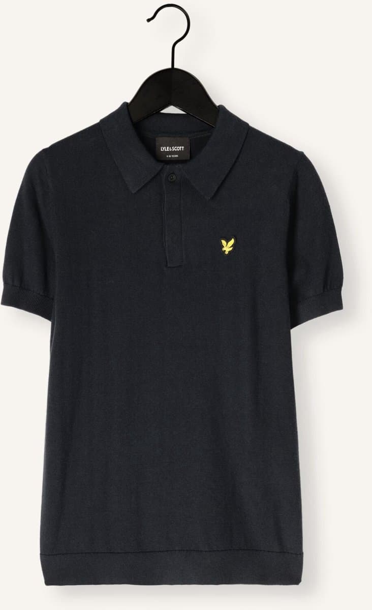 Lyle & Scott Knitted Polo Shirt Boys Polo's & T-shirts Jongens - Polo shirt - Donkerblauw - Maat 152/158