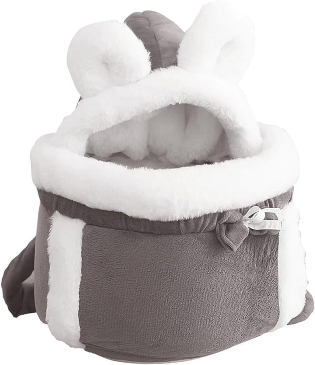 Kattentas Drager - Reismand Kat - Veilig Transport - Dubbele Zak Ontwerp - 38.7x24.9x15cm - Grijs