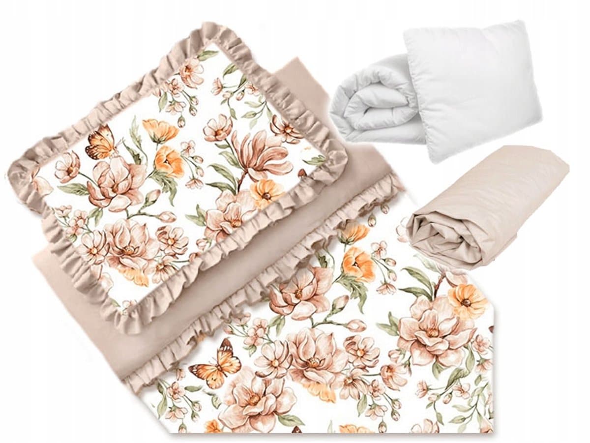 5-delige Kinderledikant beddengoedset - Katoen, Beige