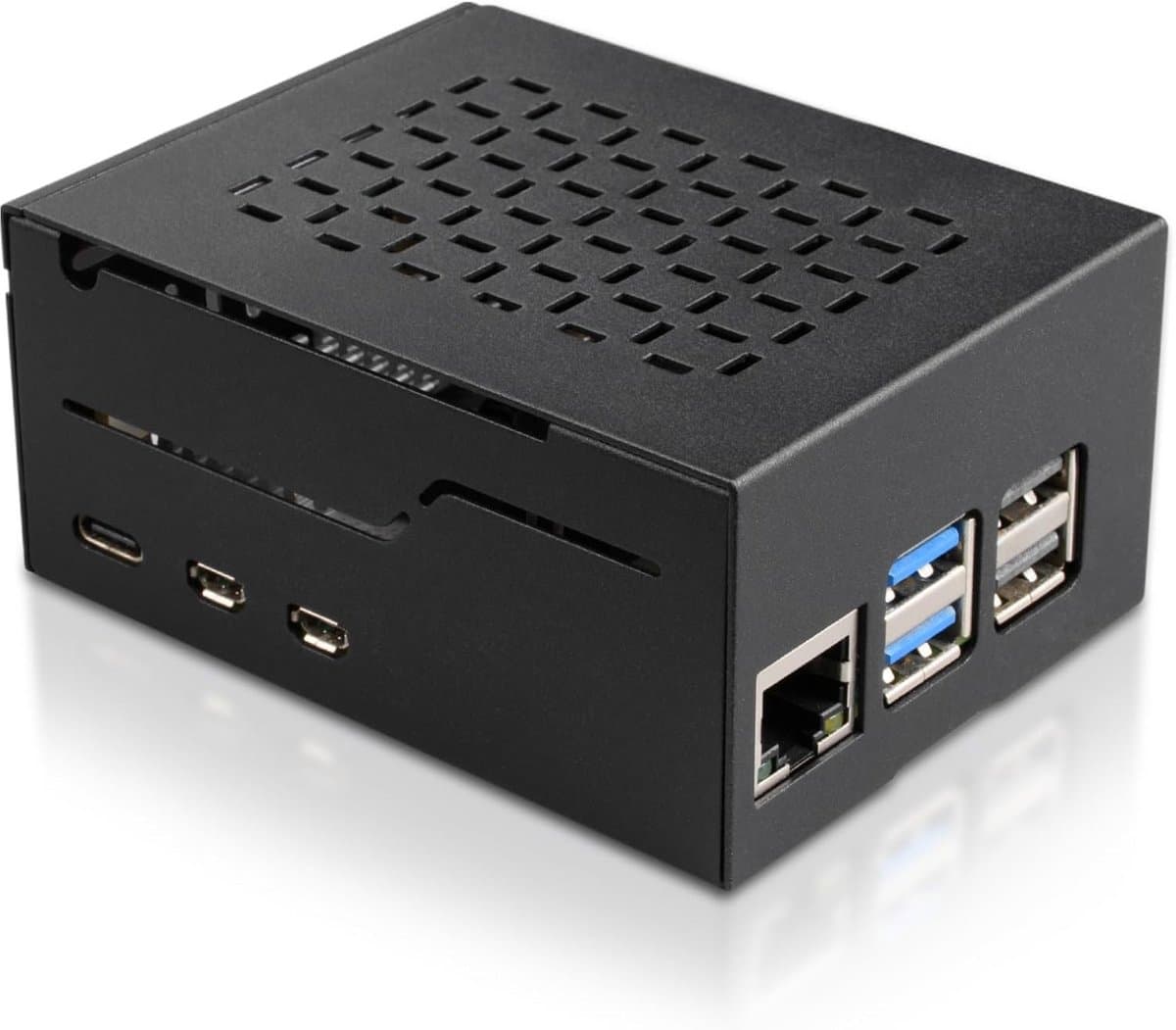 Robuuste Metalen Behuizing voor Raspberry Pi 5 met NVMe M.2 SSD Koeling