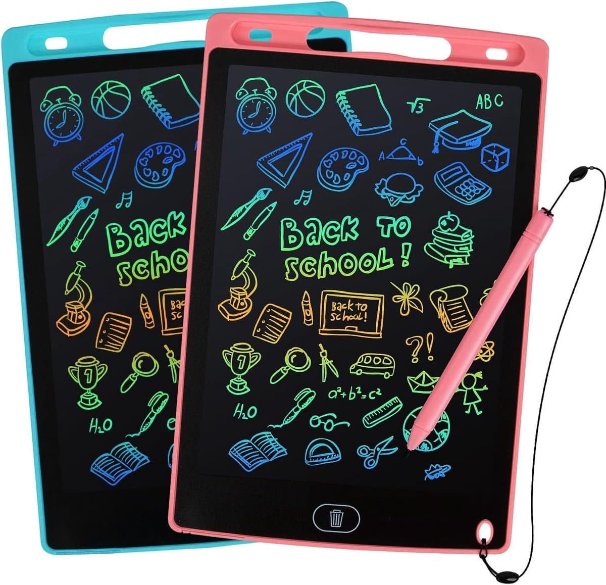 Gigicial LCD-schrijftablet voor kinderen - tekentablet - drukgevoelig scherm en lichtblauw display - 2-pack - Geschikt voor jongens en meisjes voor gebruik in de klas of thuis.