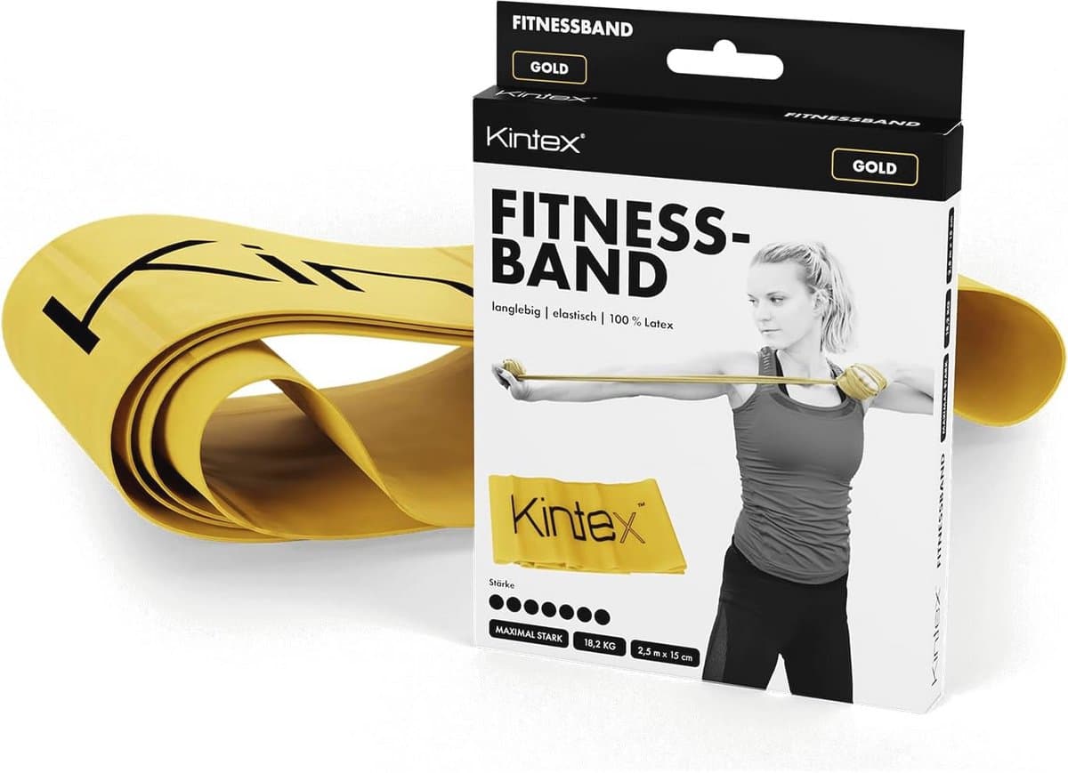 Fitnessband 2,5 m x 15 cm - Draagbare Trainingsband in 7 Dikten van 100% Latex