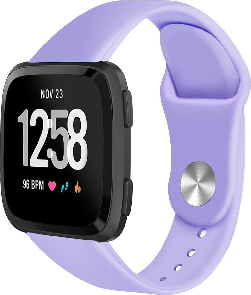 123watches siliconen sport band - lichtpaars - ML - Geschikt voor Fitbit Versa 1 & 2 / Lite