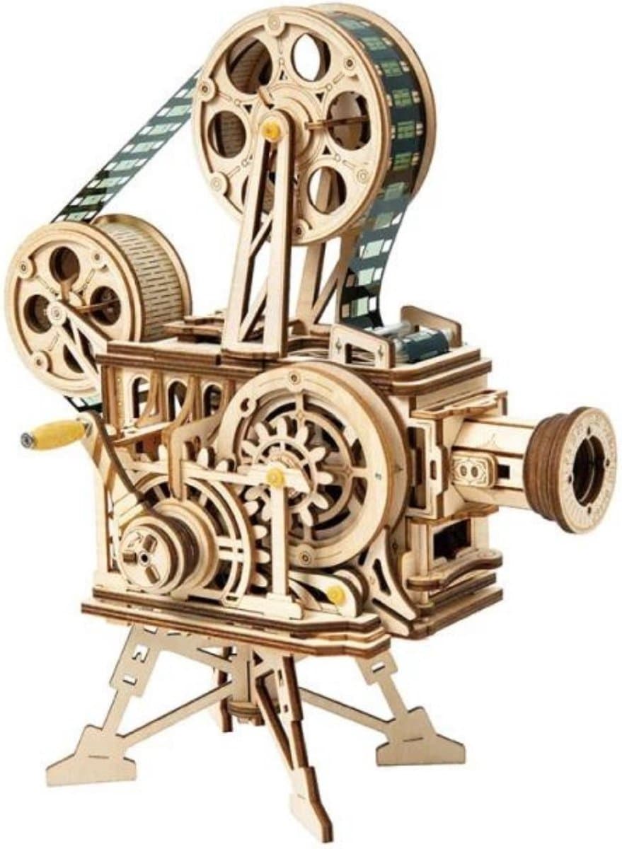 Robotime ROKR Vitascope LK601 - Film projector - Mini beamer - Houten puzzel - Volwassenen - 3D puzzel - Modelbouw - DIY