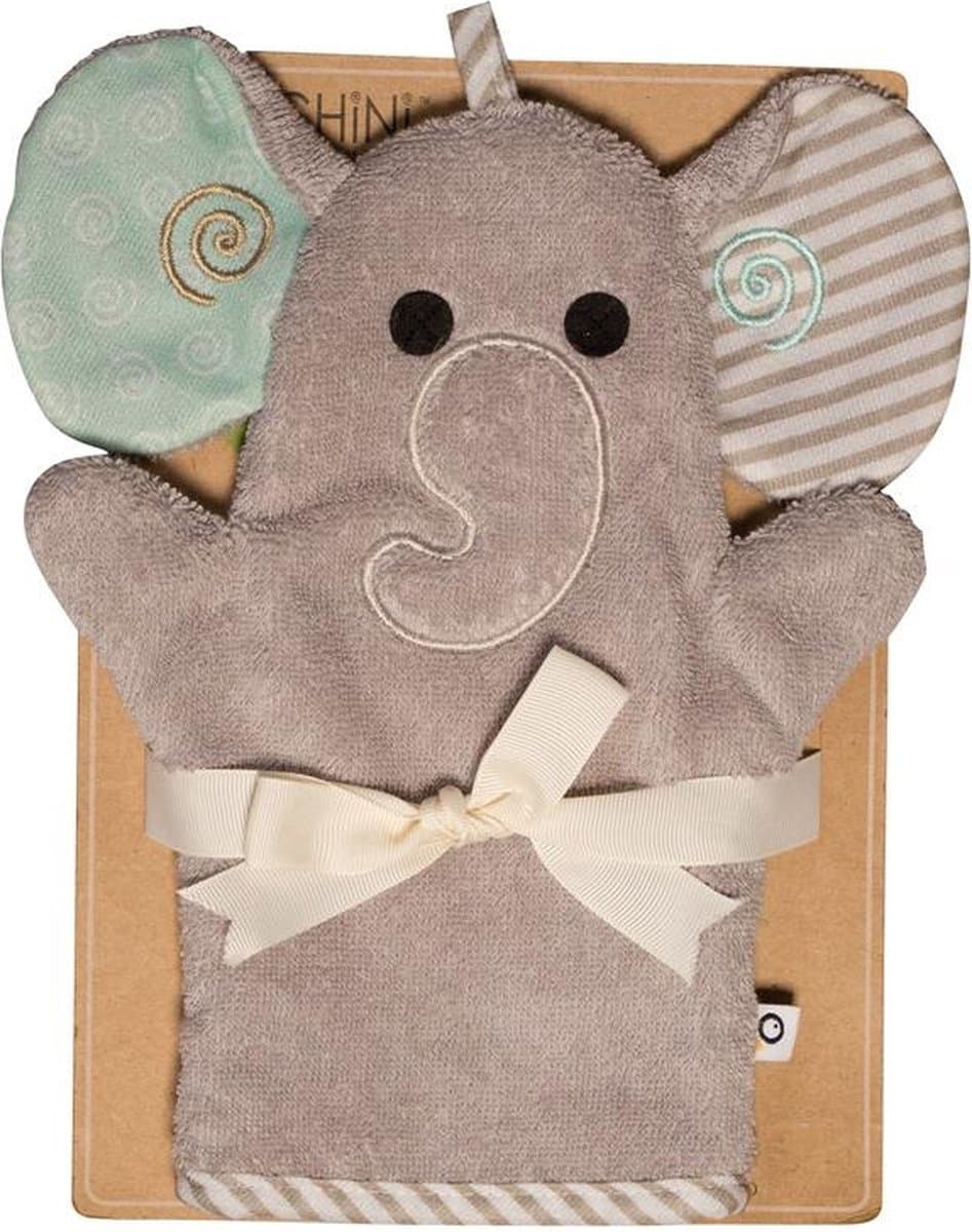 Zoocchini washandje - Elli the Elephant Olifant grijs