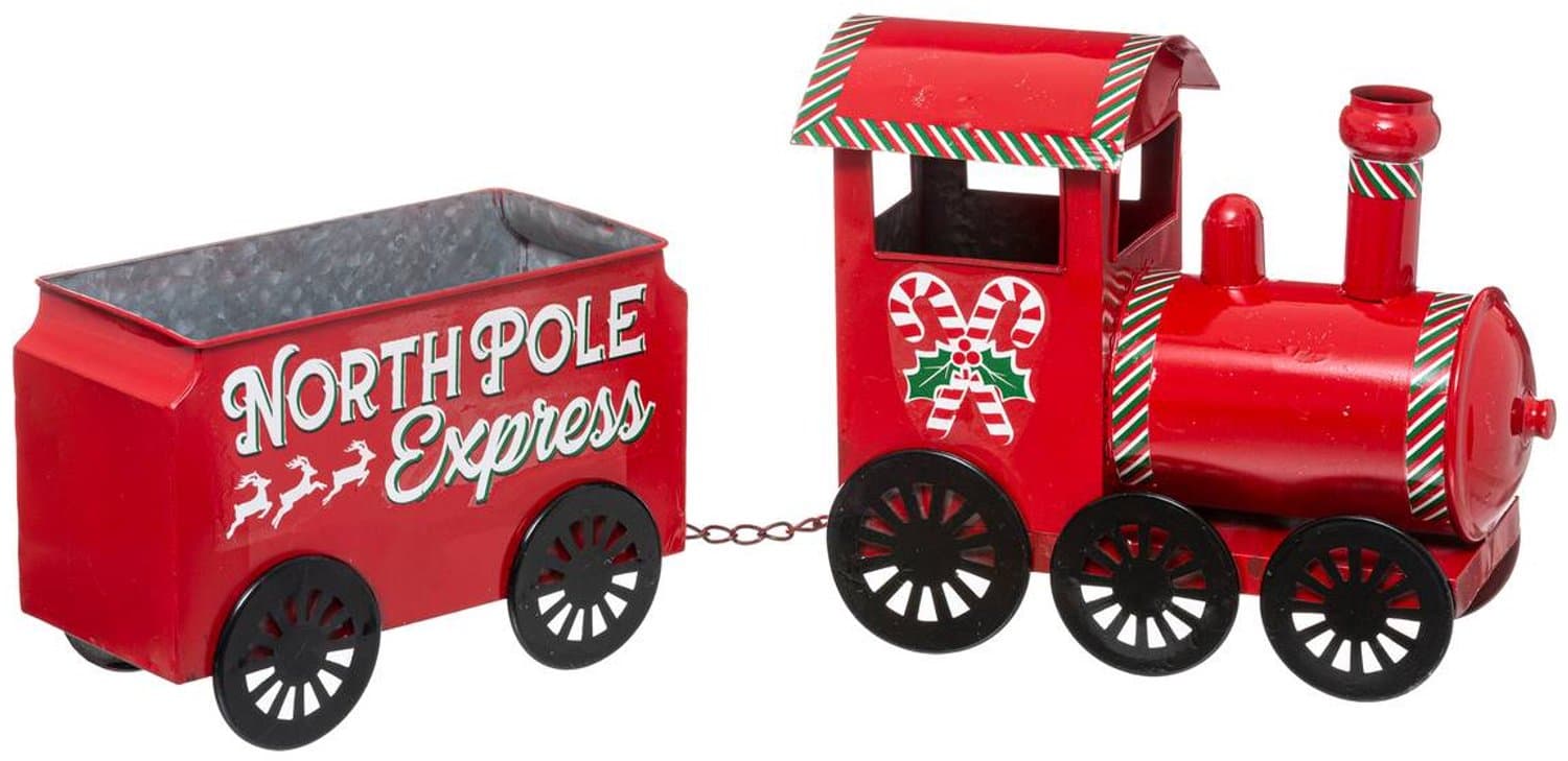 Grand Modèle Métal Train Rouge L 66 cm